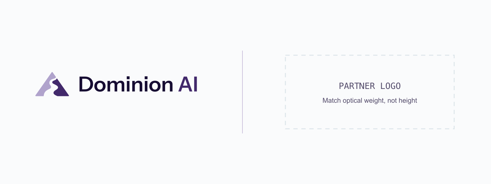 Dominion AI co-brand lockup template
